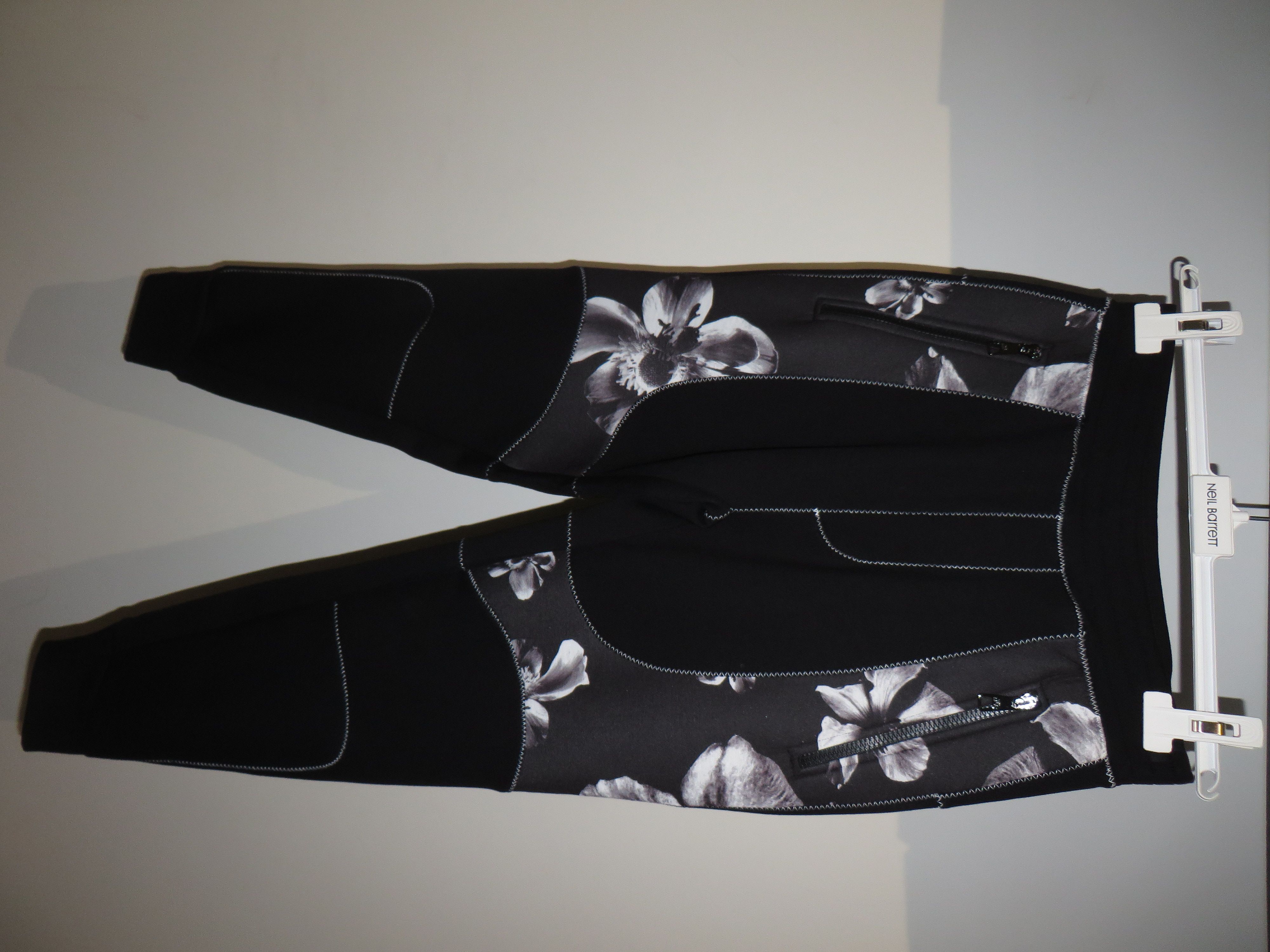 image of Neil Barrett Flower Print Neoprene Sweatpants in Black, Men's (Size 28)