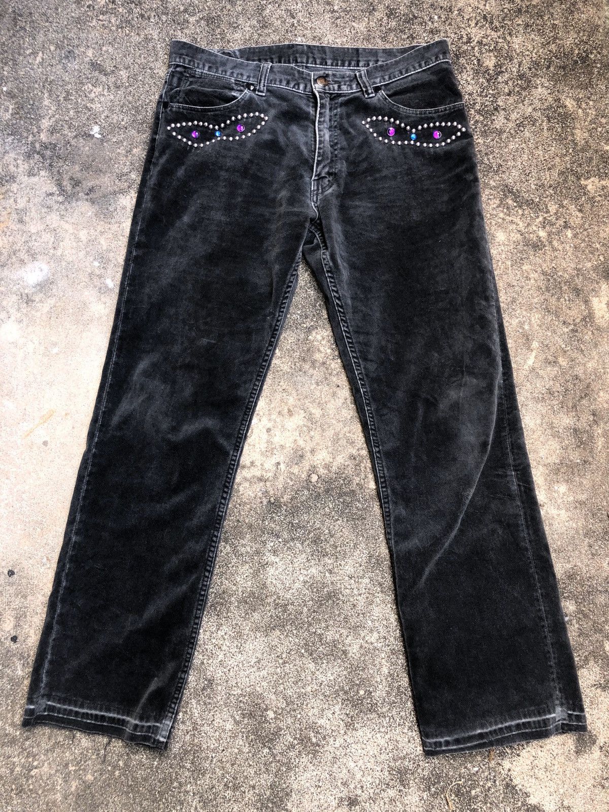 Number (N)ine Number Nine velvet rhinestone pants | Grailed