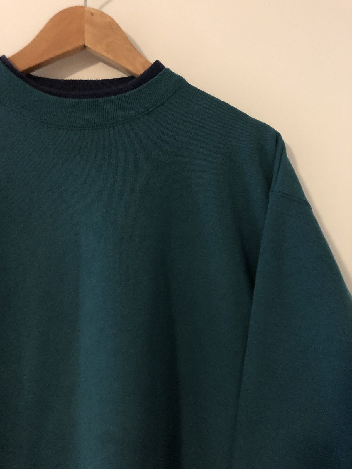 Hanes 🔥90s Hanes Two Tone Green/Blue Vintage Blank Crewneck Size US L / EU 52-54 / 3 - 1 Thumbnail