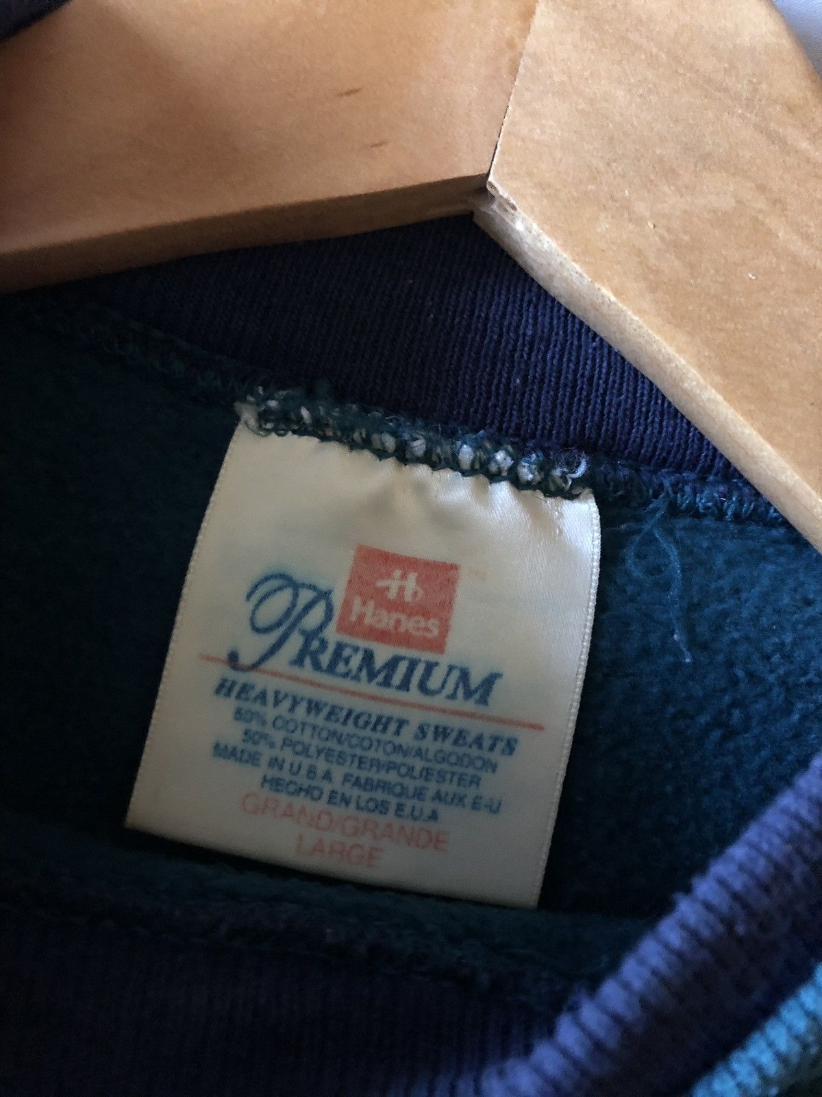 Hanes 🔥90s Hanes Two Tone Green/Blue Vintage Blank Crewneck Size US L / EU 52-54 / 3 - 6 Thumbnail