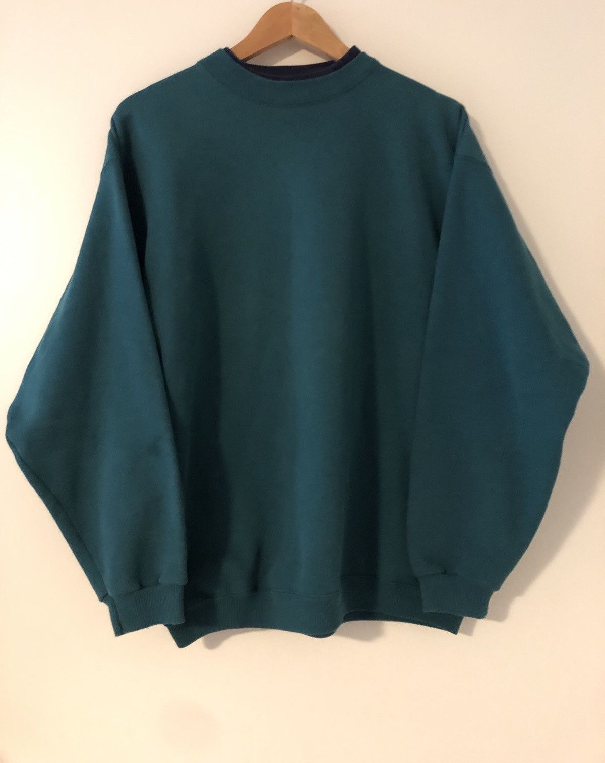 Hanes 🔥90s Hanes Two Tone Green/Blue Vintage Blank Crewneck Size US L / EU 52-54 / 3 - 2 Thumbnail