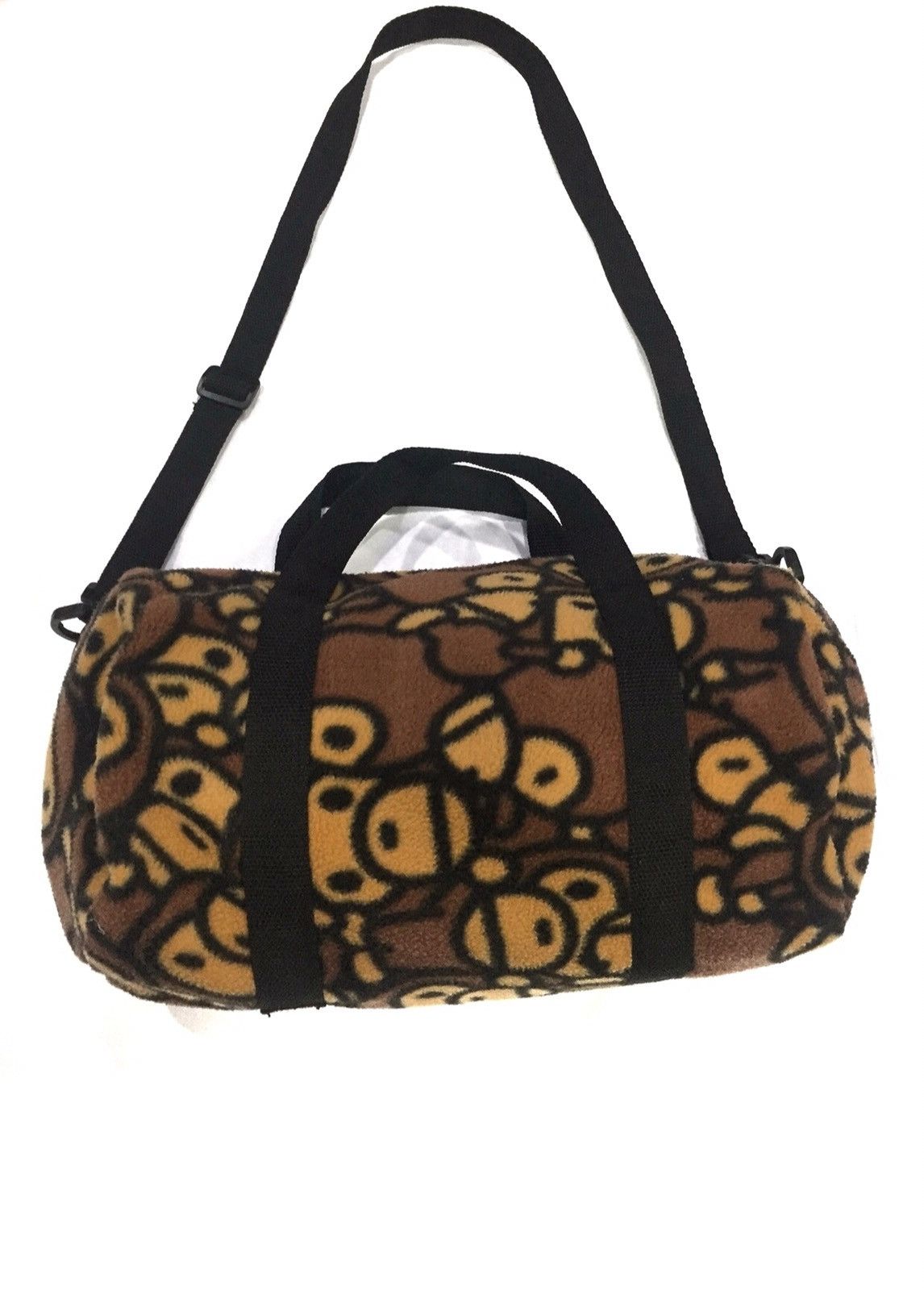 Aape x Bape Baby Milo Abathing Ape Bufflehead Fullprint Sling Duffle Bag in Brown, Men's