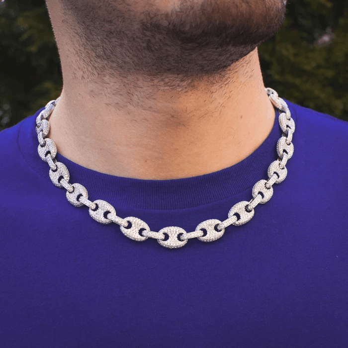 Other 14k White Gold Diamond Gucci Mariner Link Chain Choker 18" Size ONE SIZE - 1 Thumbnail