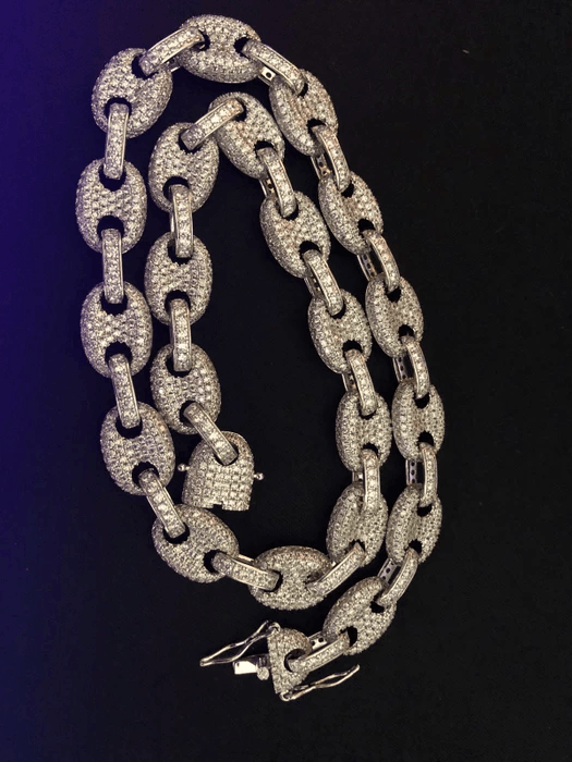 Other 14k White Gold Diamond Gucci Mariner Link Chain Choker 18" Size ONE SIZE - 2 Thumbnail