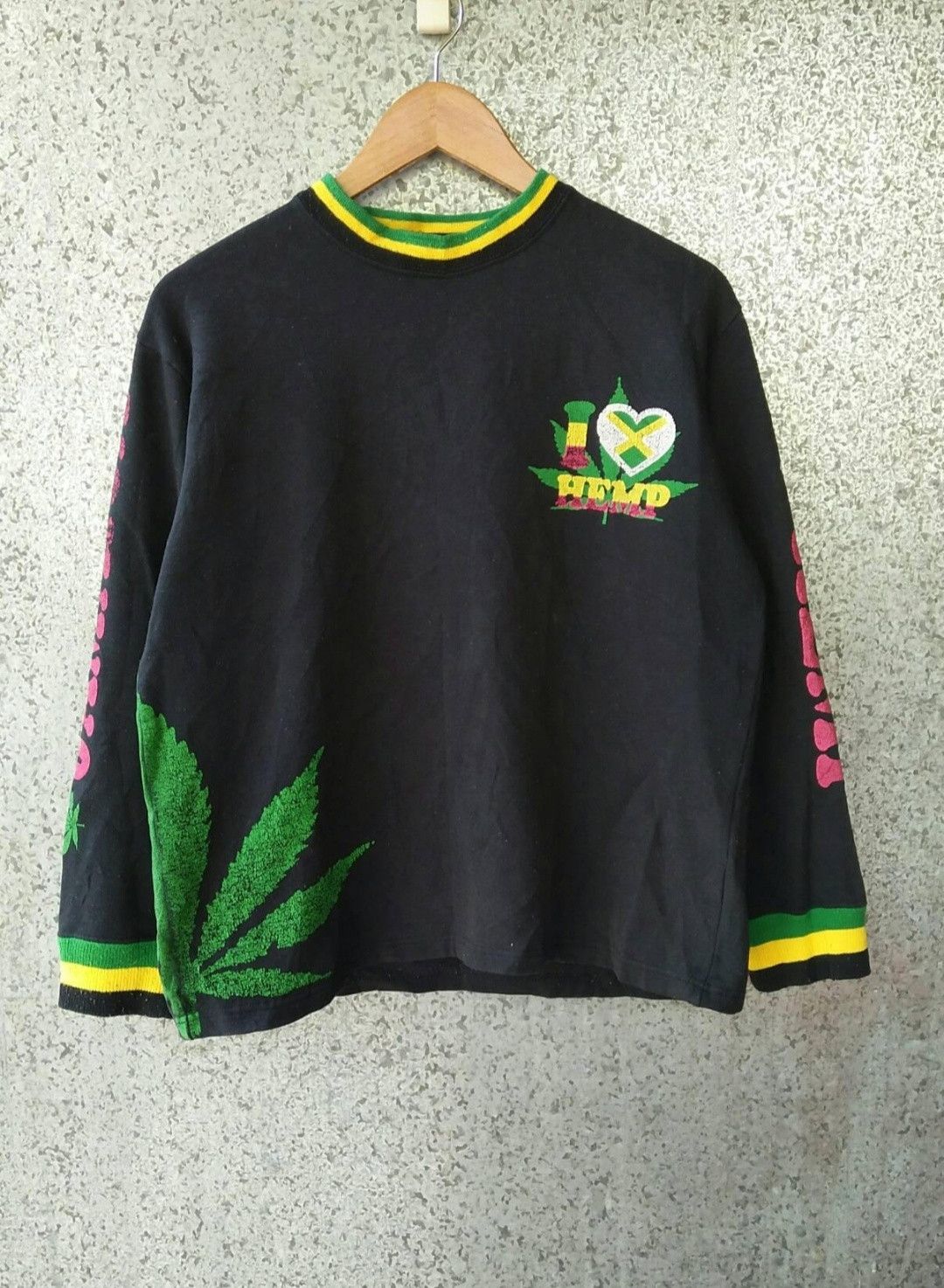 Hoodlamb Vintage I Love Hemp Jamaica multicolour crewneck snoop dog Size US L / EU 52-54 / 3 - 2 Thumbnail