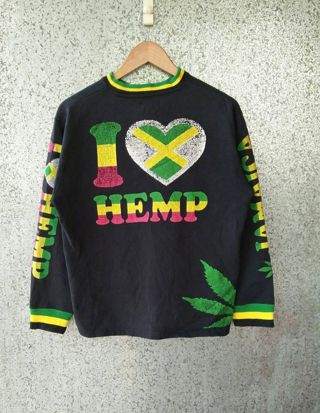 Hoodlamb Vintage I Love Hemp Jamaica multicolour crewneck snoop dog Size US L / EU 52-54 / 3 - 1 Thumbnail