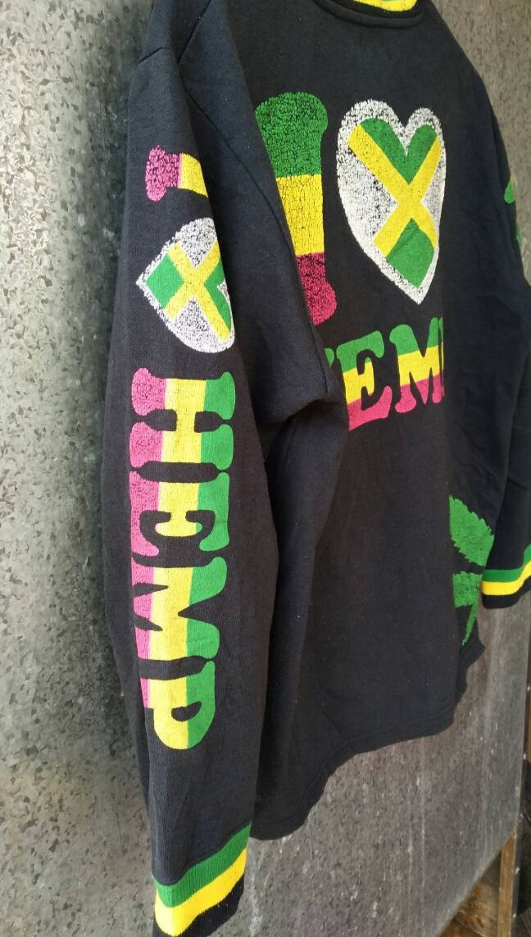 Hoodlamb Vintage I Love Hemp Jamaica multicolour crewneck snoop dog Size US L / EU 52-54 / 3 - 3 Thumbnail