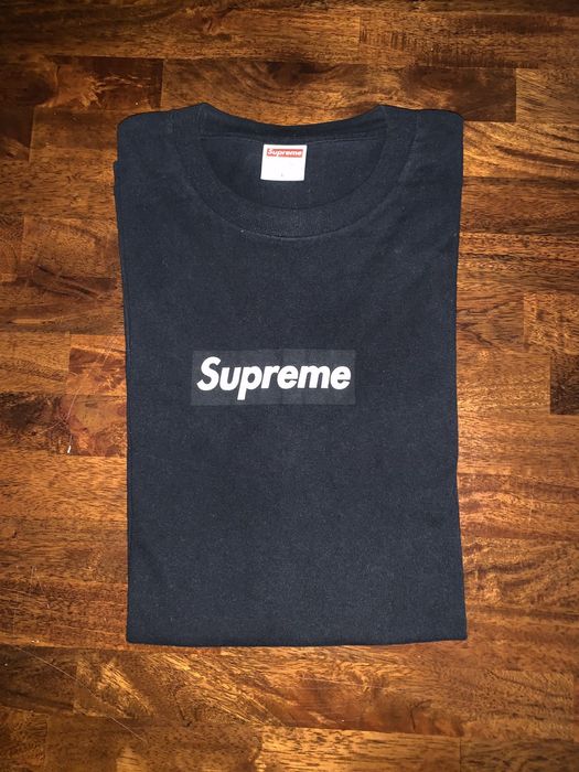 Supreme Black On Black Box Logo Tee