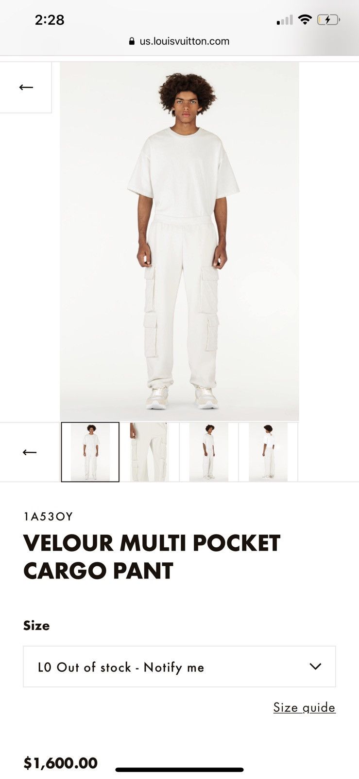 Louis Vuitton Virgil Abloh VELOUR CARGO PANTS collection 19' S -  sorry_not_fame Mall