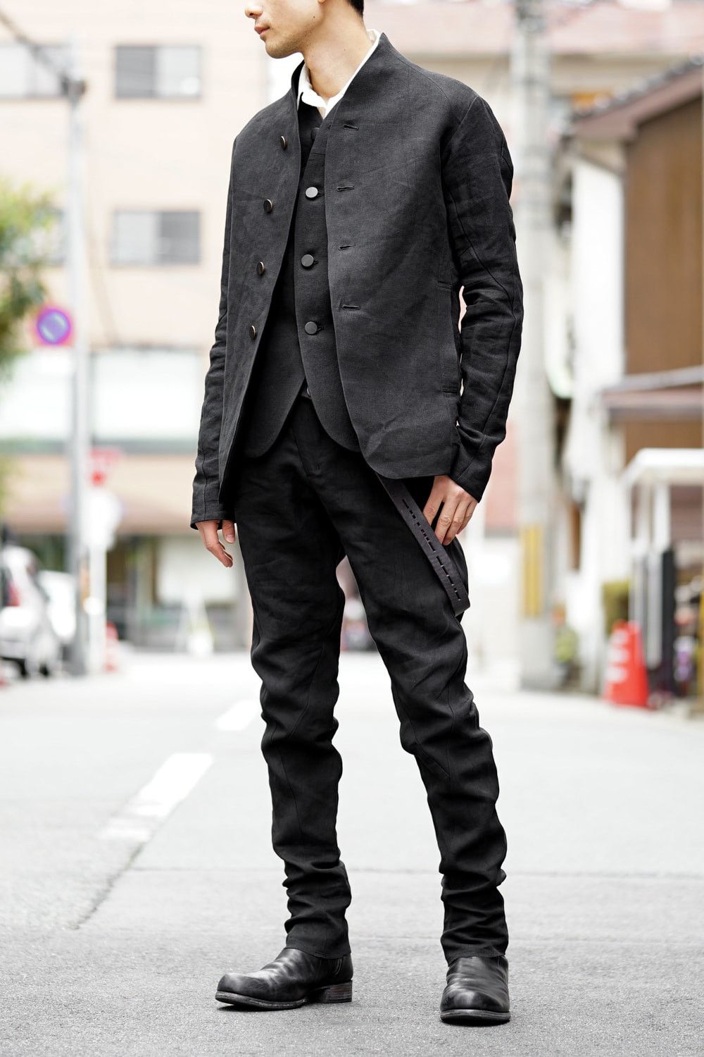 Devoa *Like New* Japanese Washi Paper Anatomical Black Trousers 