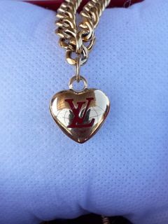 LOUIS VUITTON Monogram Flower Heart Charm Women's Silver