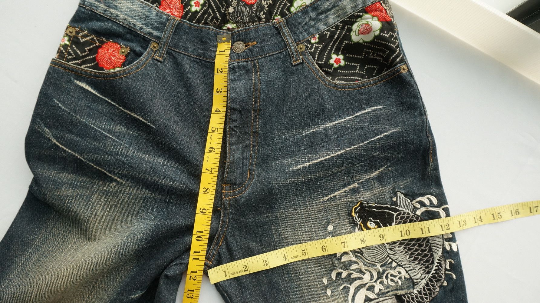 Kapital DOMINATE HANDCRAFTED SUKAJAN EMBROIDERED KOI FISH & LOTUS Size US 32 / EU 48 - 13 Thumbnail