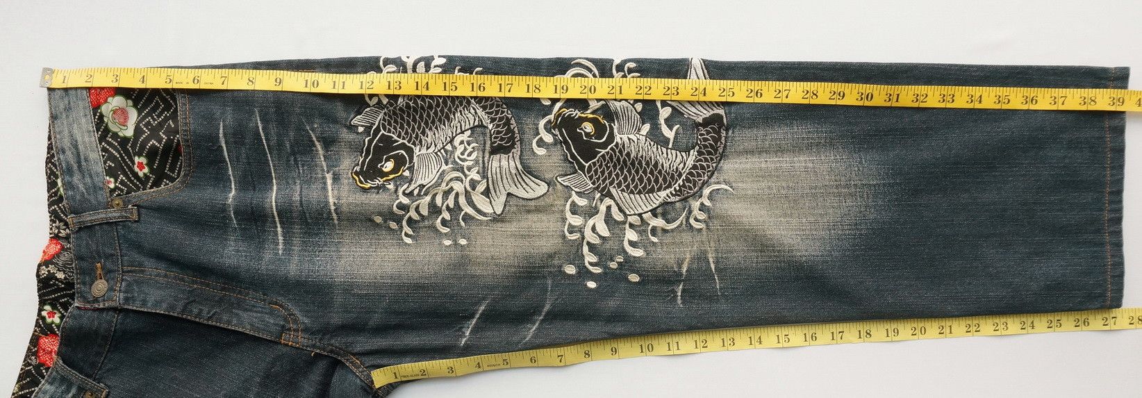 Kapital DOMINATE HANDCRAFTED SUKAJAN EMBROIDERED KOI FISH & LOTUS Size US 32 / EU 48 - 15 Thumbnail