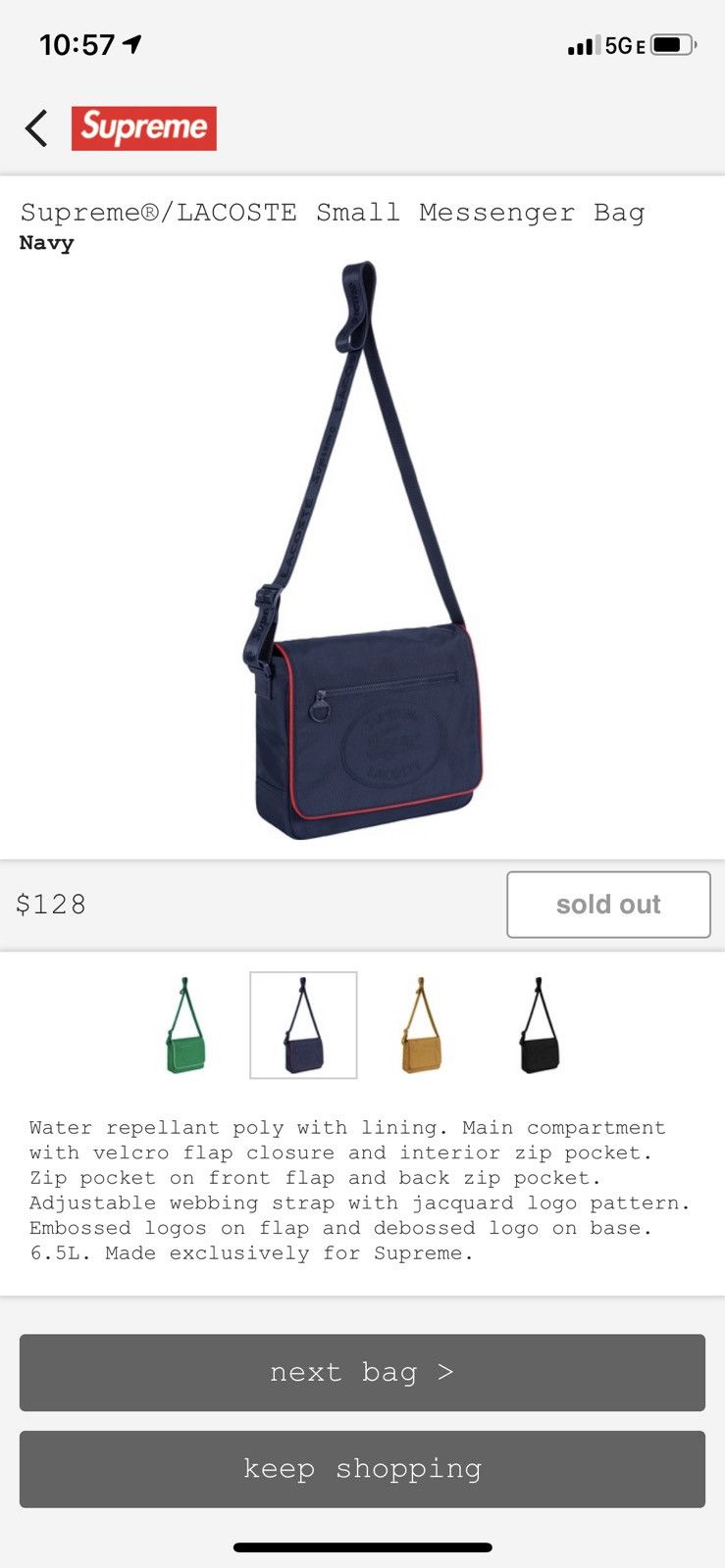 Supreme Supreme®/LACOSTE Small Messenger Bag | Grailed