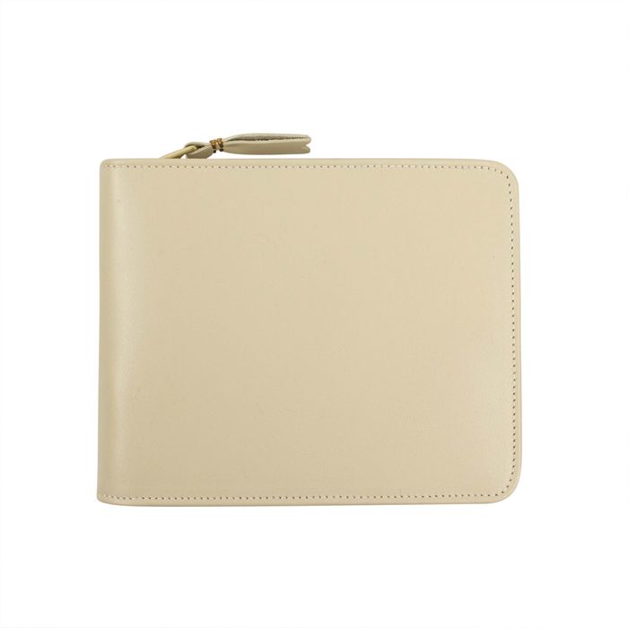 Comme des Garcons Ivory Leather Cardholder Zip Around Wallet | Grailed