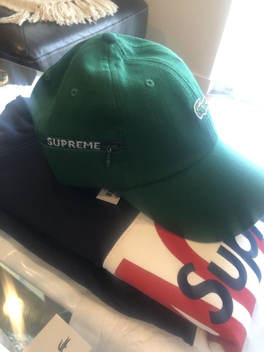 Supreme Supreme x Lacoste Pique 6 Panel Hat green | Grailed