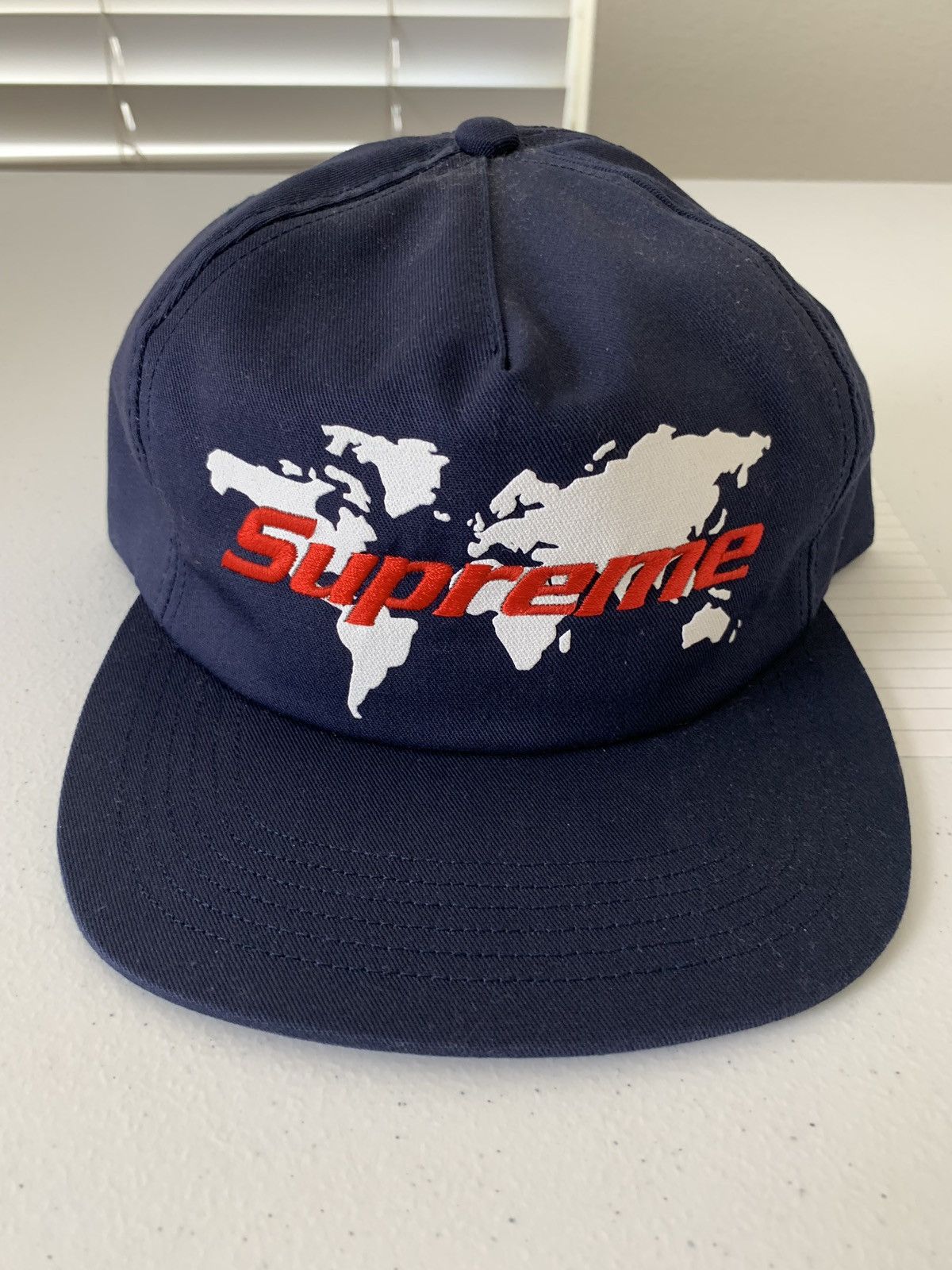 Supreme World Panel hat navy SS19