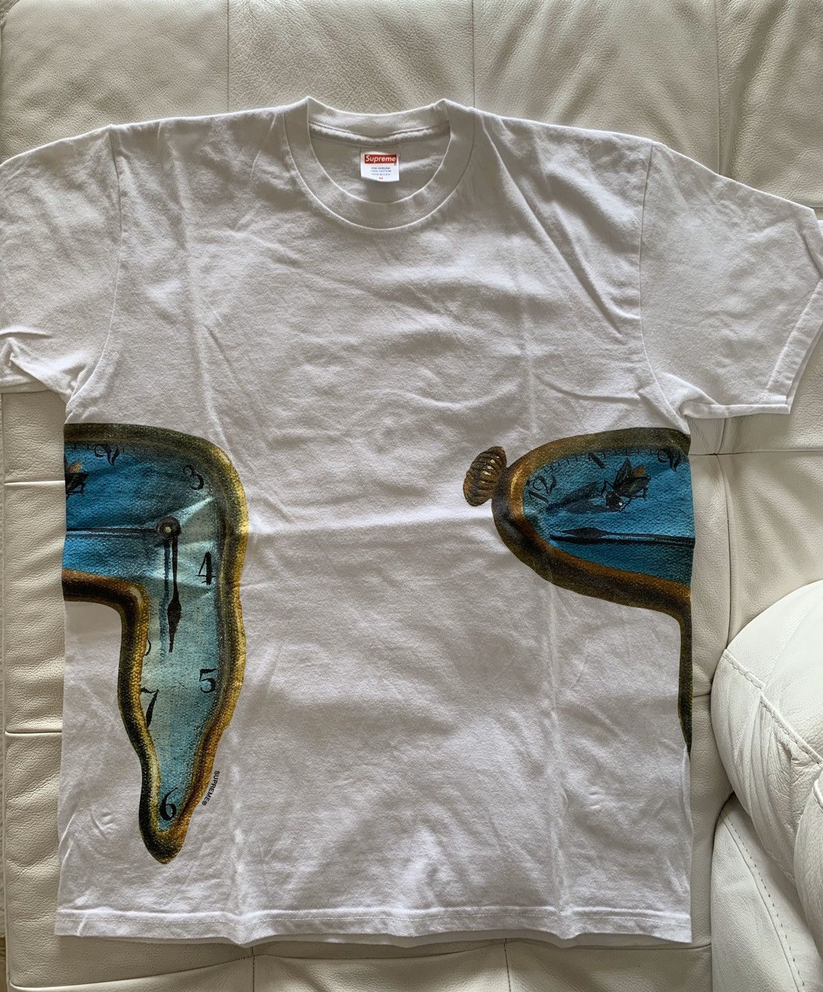 Supreme Dali Clock T Shirt White Short Sleeve T Shirts