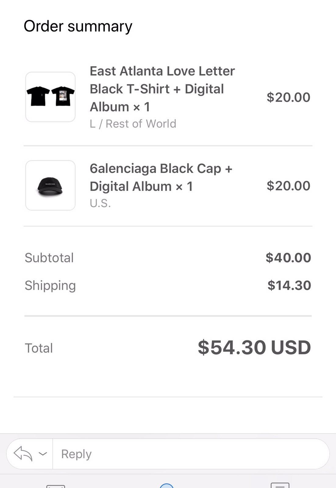 Other 6LACK East Atlanta Love Letter Official Merch Size US L / EU 52-54 / 3 - 6 Thumbnail