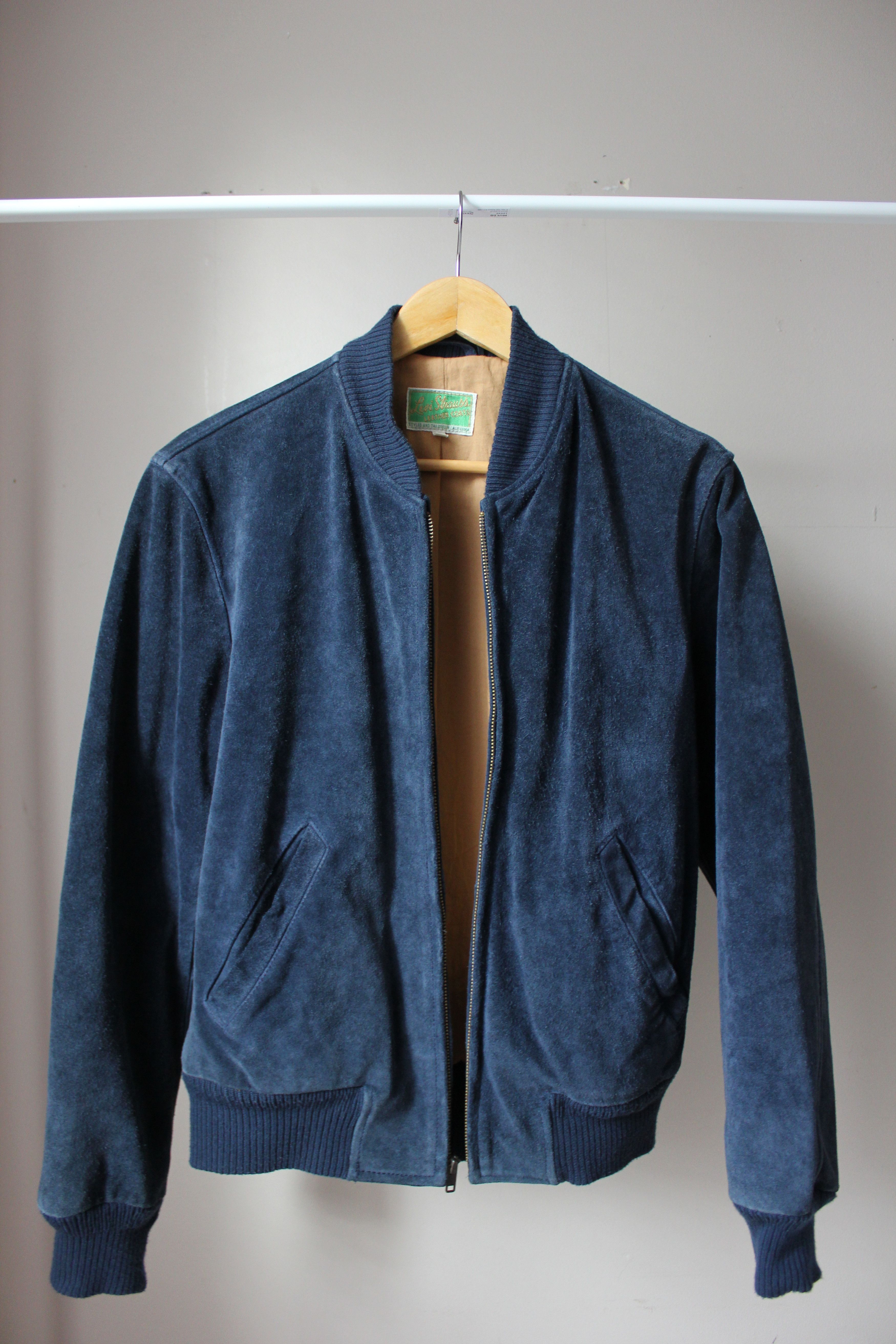 LVC LVC 1960s Suede Bomber Jacket, Majolica Blue | Grailed