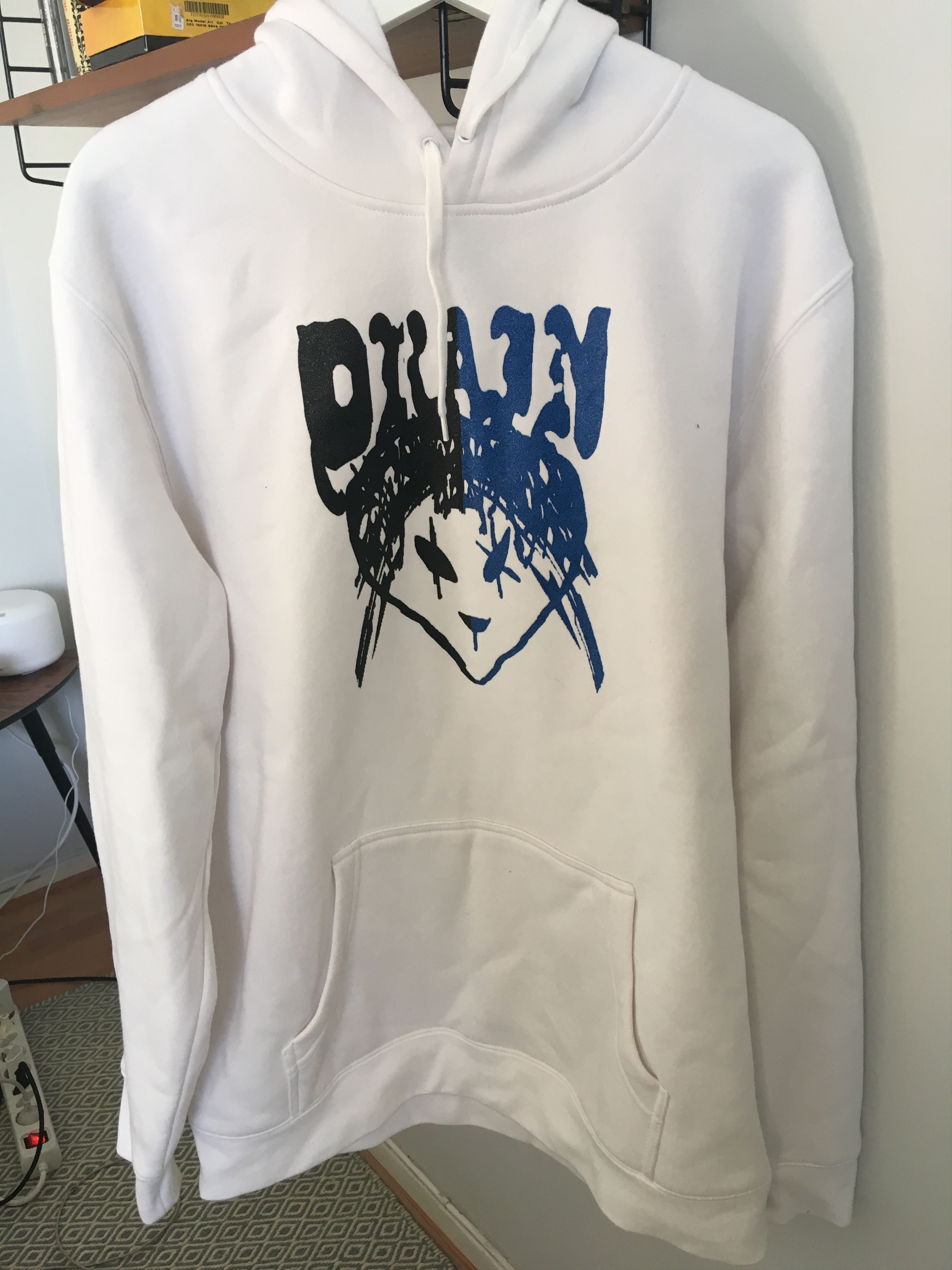 Sad Boys Drain Bladee Alien Face Glitter Hoodie | Grailed