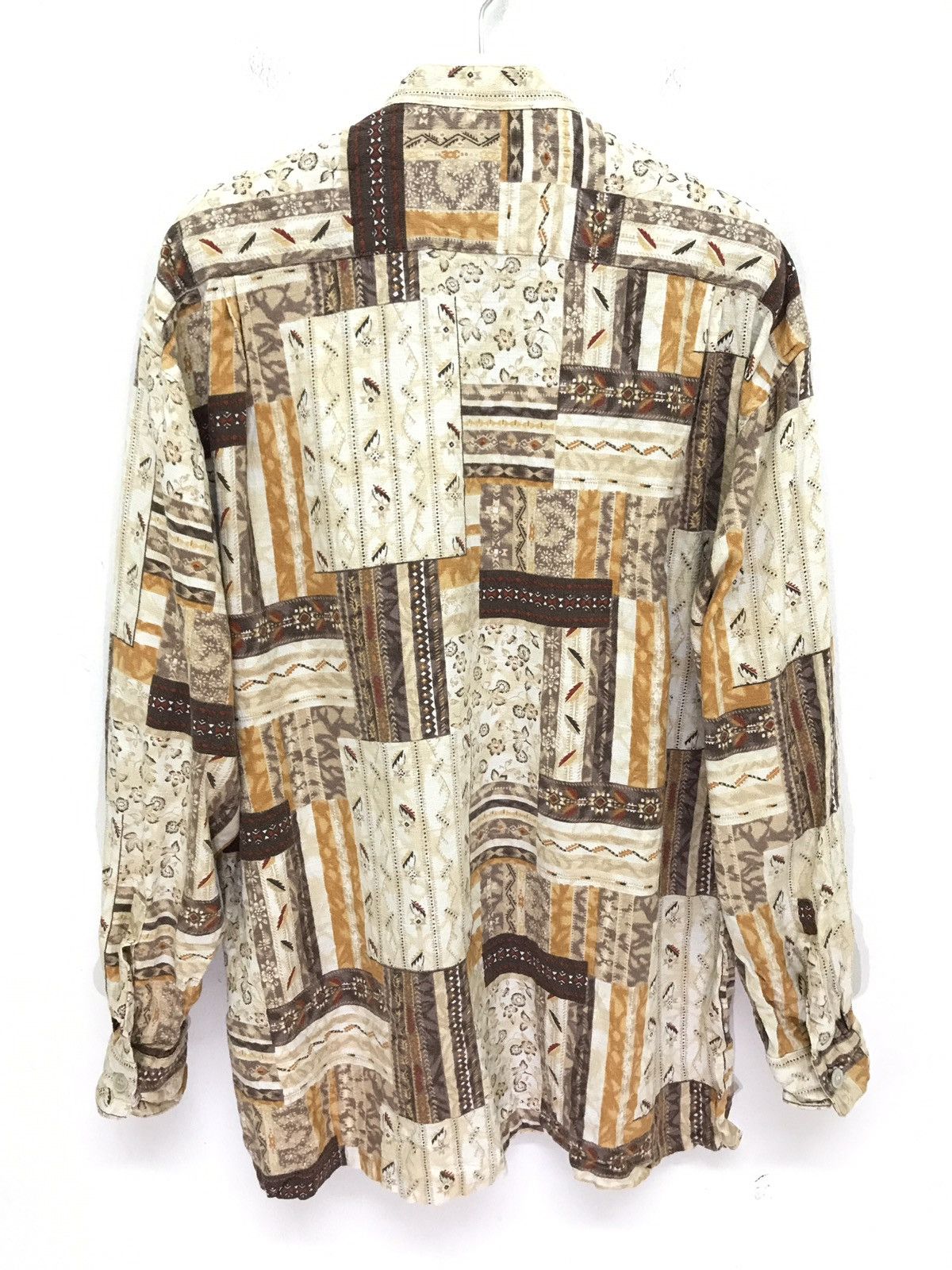 Japanese Brand Mr Junko Mandarin Collar Shirt Patchwork Design Rayon 6🟩1 Size US L / EU 52-54 / 3 - 4 Thumbnail