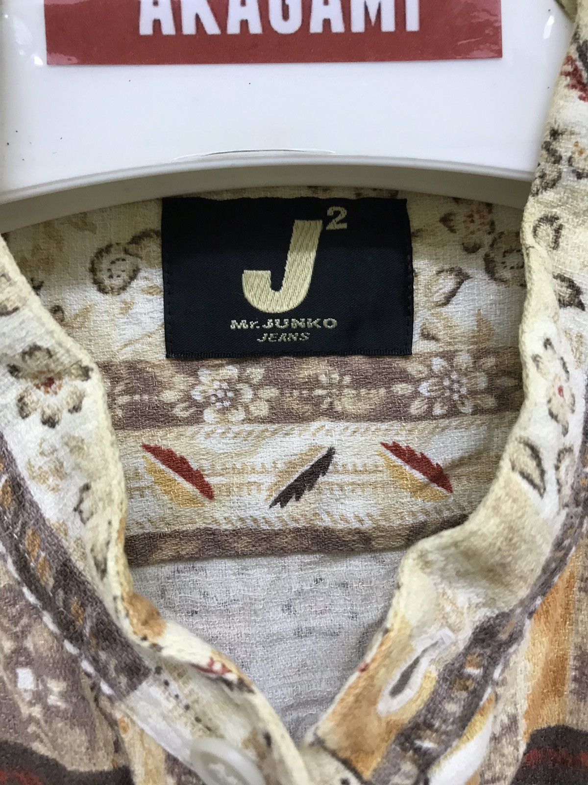 Japanese Brand Mr Junko Mandarin Collar Shirt Patchwork Design Rayon 6🟩1 Size US L / EU 52-54 / 3 - 3 Thumbnail