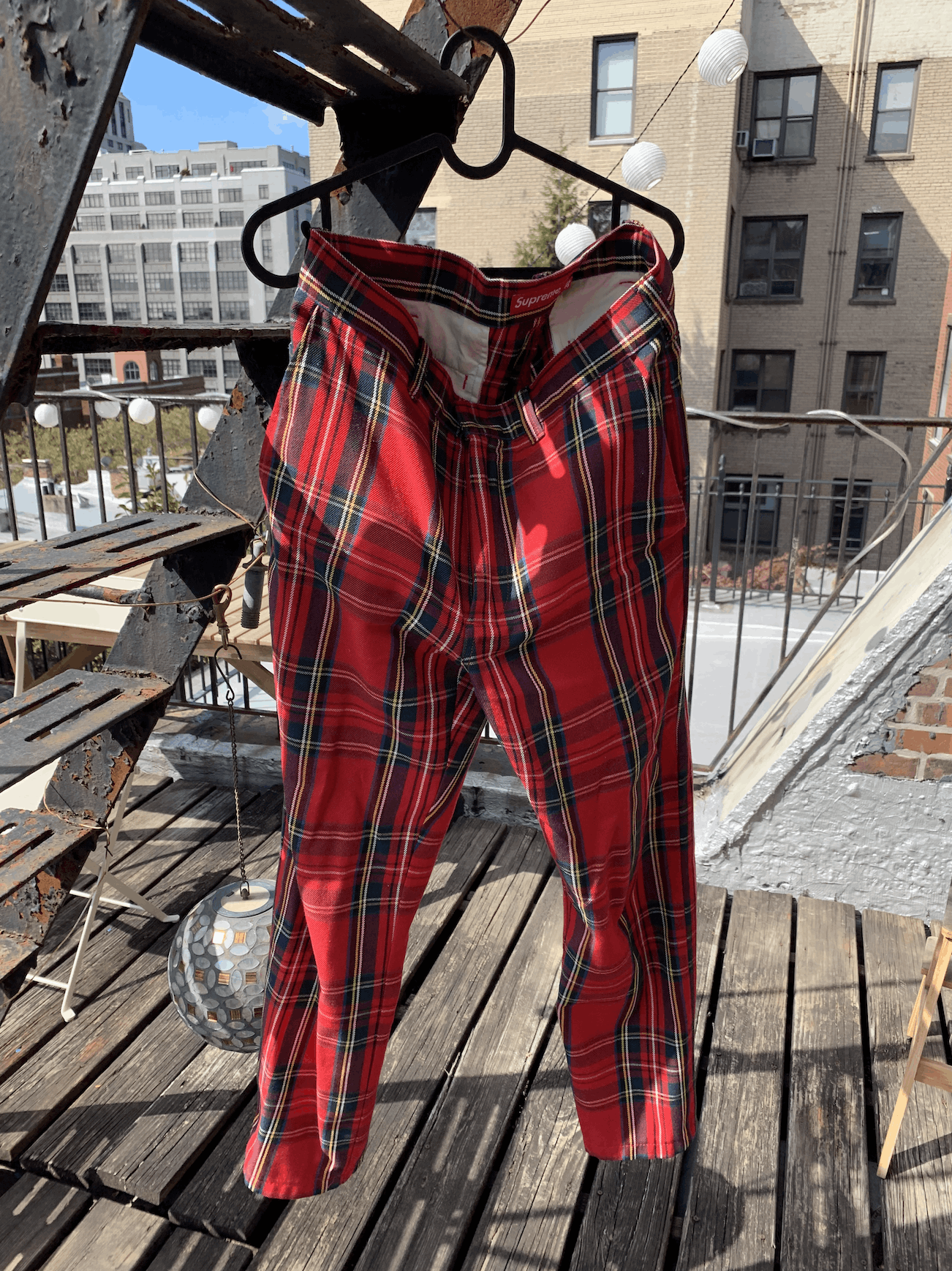 SUPREME Plaid Work Pants - Red SS23 Mens Size 32 Twill - NWT