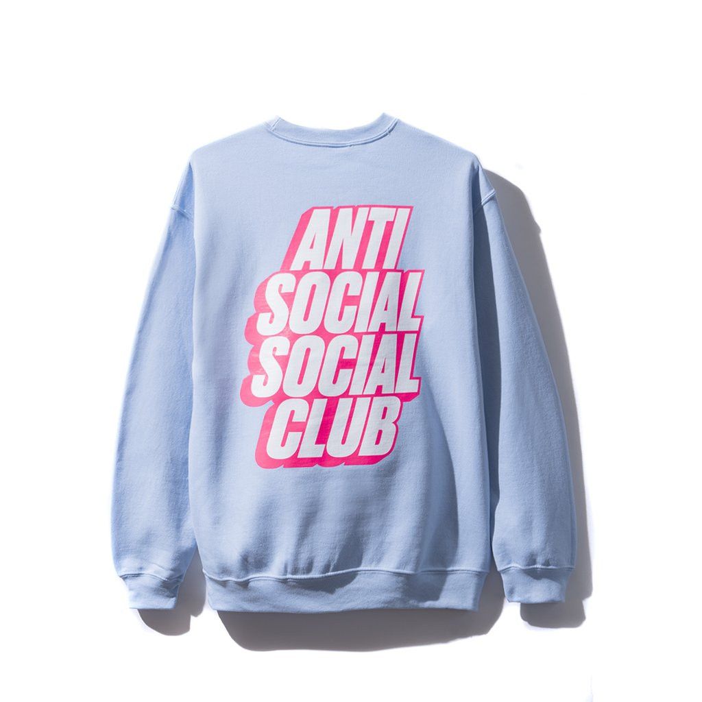Anti Social Social Club Blocked Logo Blue Crewneck ASSC DS