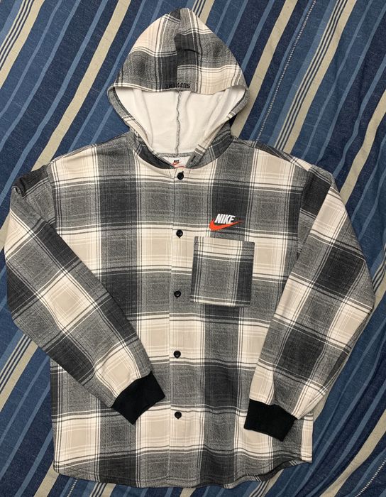 Nike supreme cheap plaid hoodie