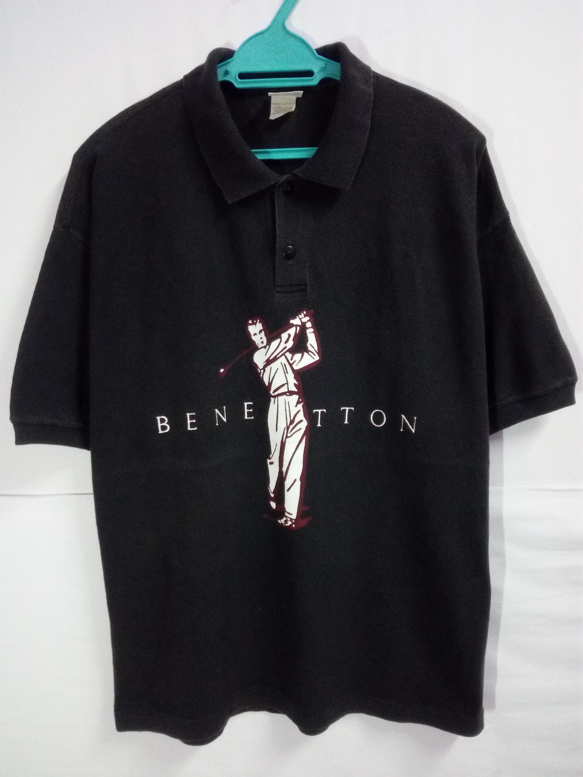 Benetton × Vintage Vintage Benetton Golf Made In Italy Big Logo Big Spell Out Size US L / EU 52-54 / 3 - 1 Thumbnail