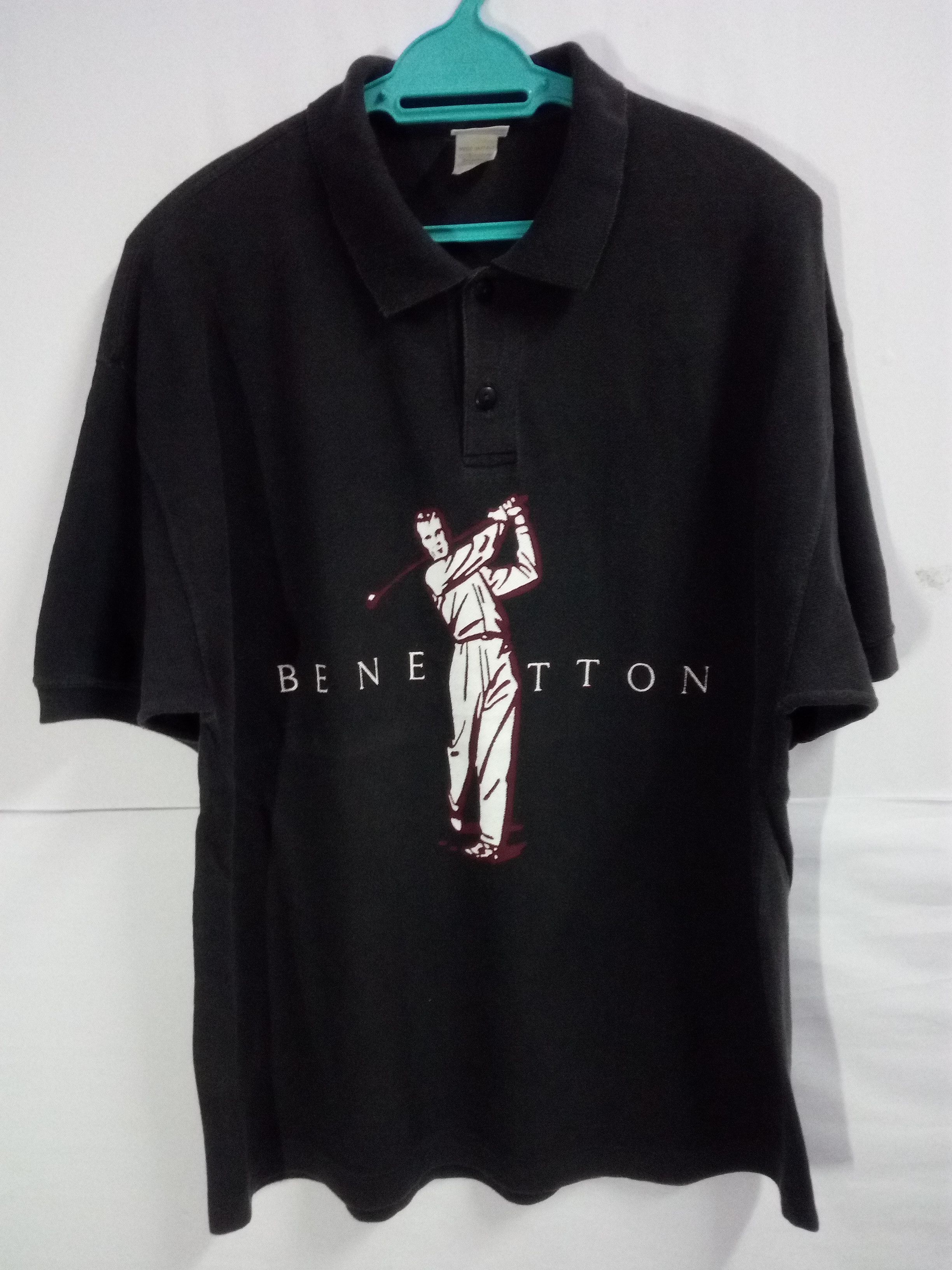 Benetton × Vintage Vintage Benetton Golf Made In Italy Big Logo Big Spell Out Size US L / EU 52-54 / 3 - 3 Thumbnail