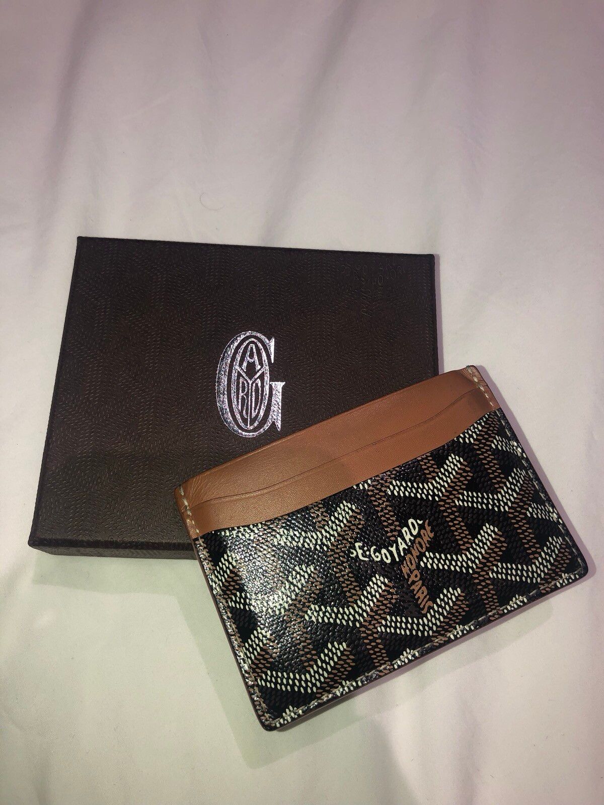 Goyard Cardholder (Black/Brown), Luxury, Bags & Wallets on Carousell