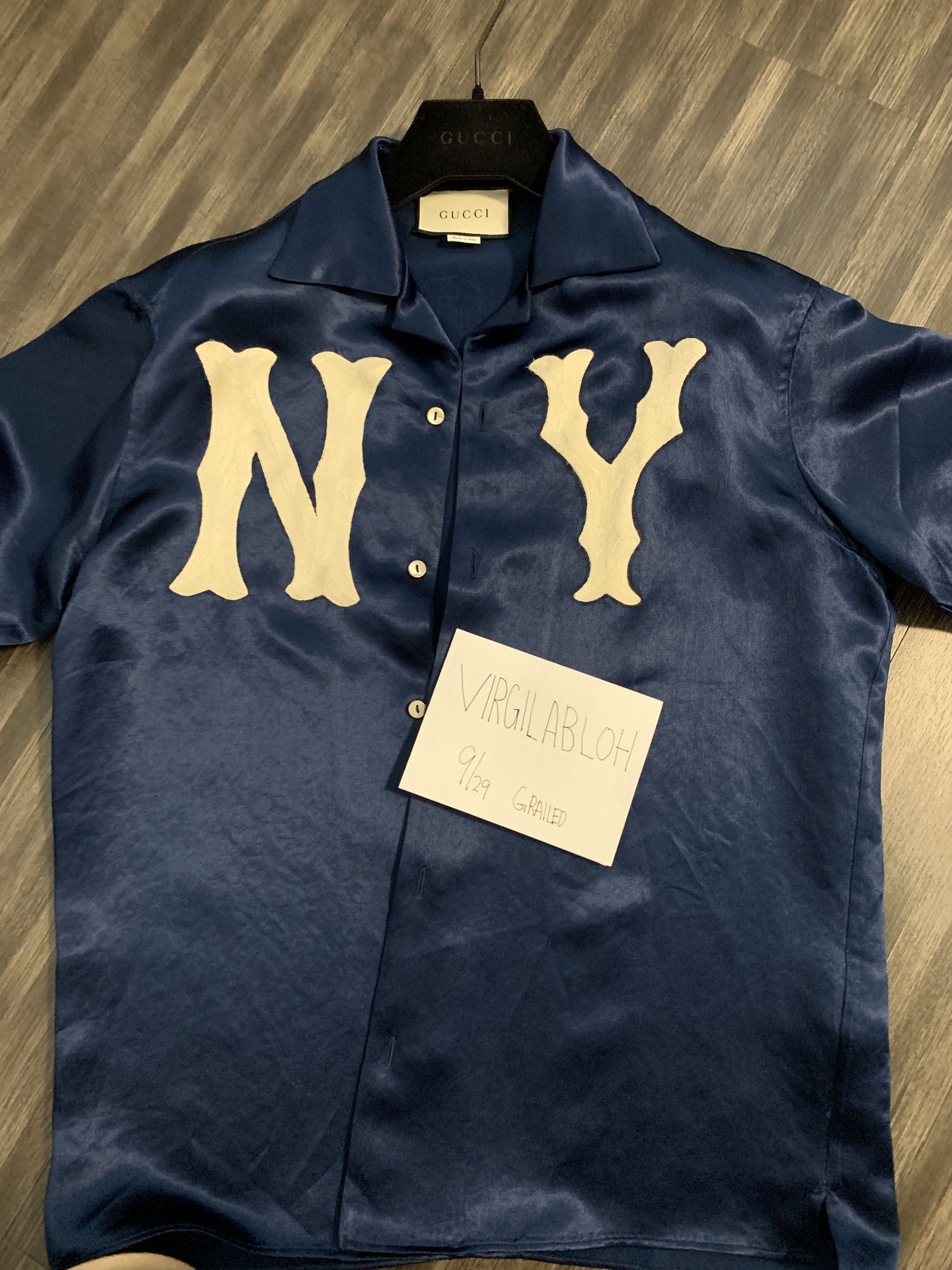 Gucci New York Yankees Patch Bowling Shirt *46