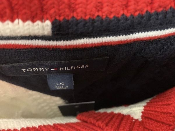 Tommy Hilfiger Deadstock Sherpa logo wool knit sweater | Grailed