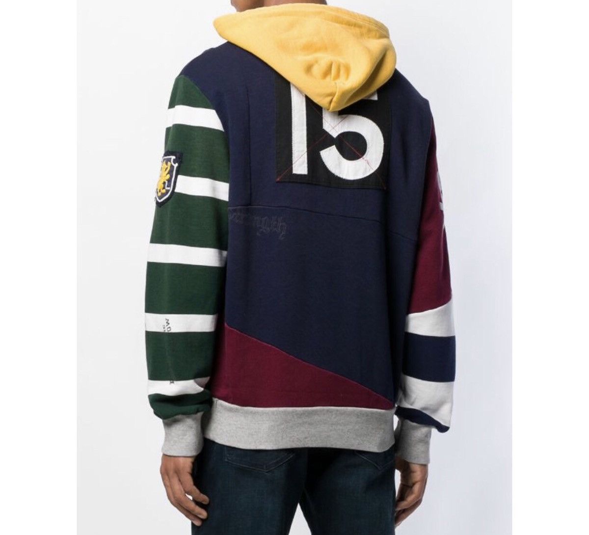 Polo Ralph Lauren POLO RALPH LAUREN Mens Patchwork Rugby Hoodie Size M Grailed