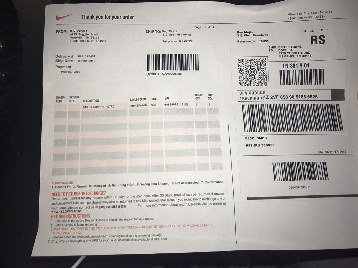 travis scott jordan 6 receipt