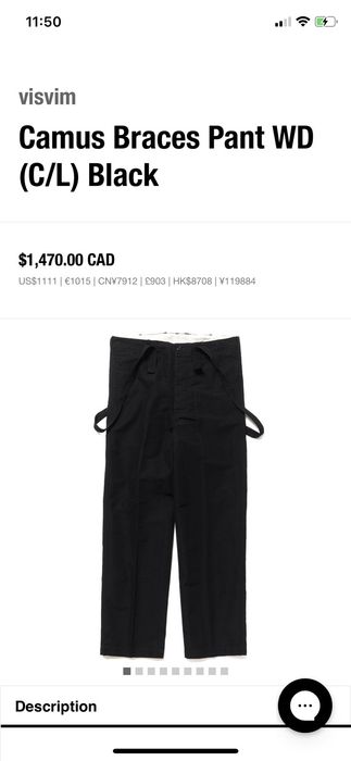 Visvim VISVIM FW19/20 CAMUS BRACES PANTS WD (W/L) | Grailed