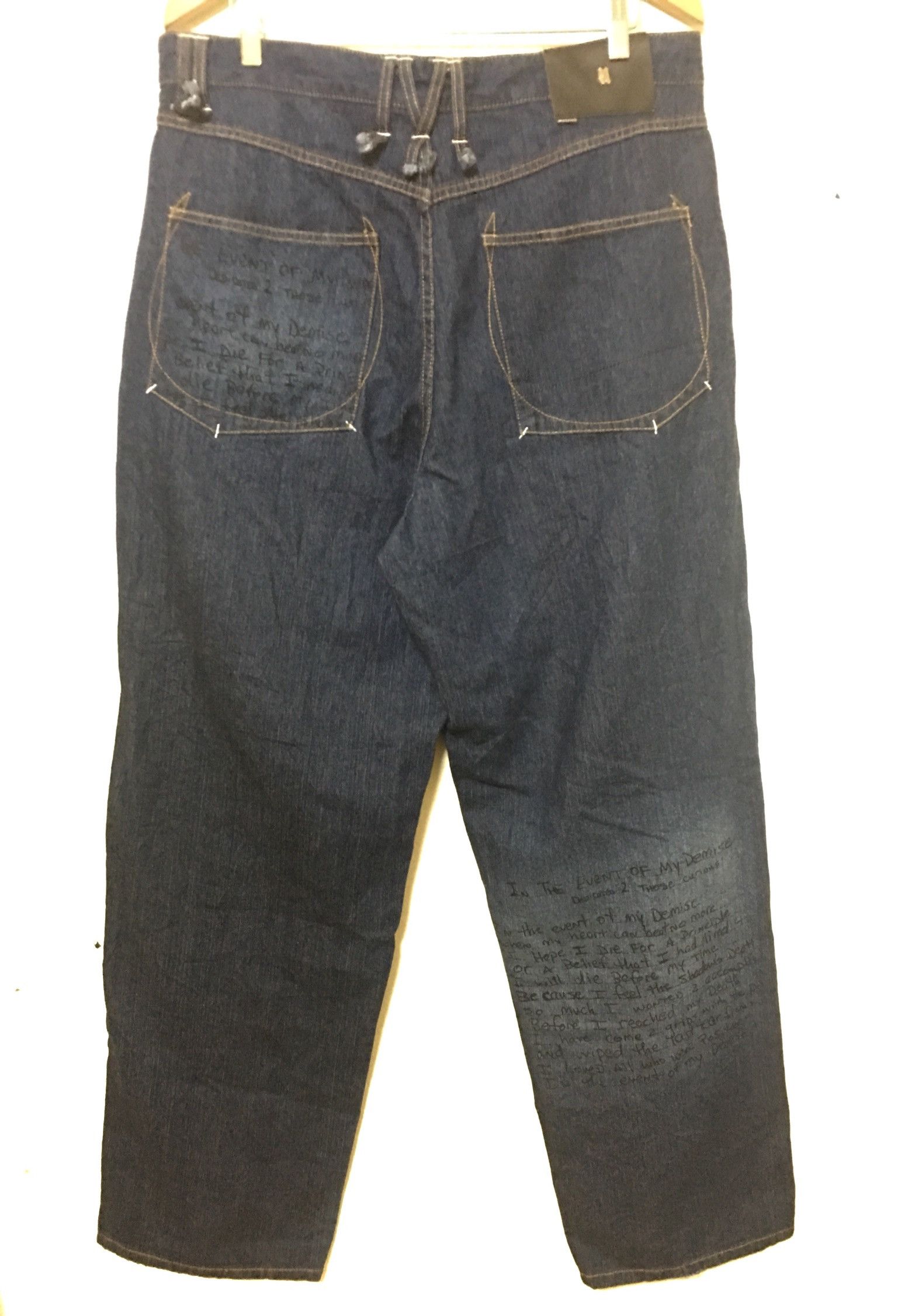 Makaveli Tupac Shakur Hip Hop Baggy Denim Design Spell Out logo Size US 37 - 4 Thumbnail