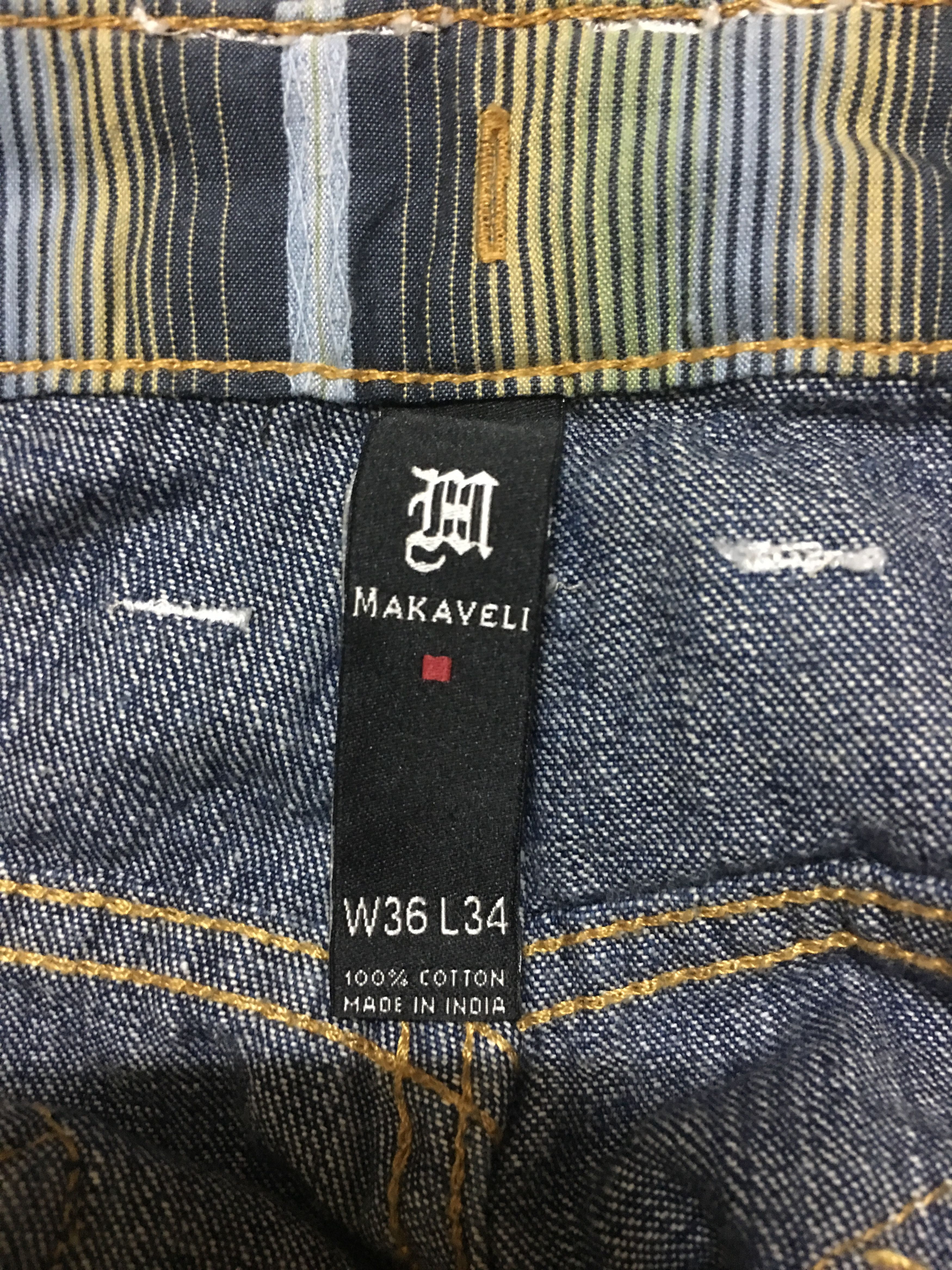 Makaveli Tupac Shakur Hip Hop Baggy Denim Design Spell Out logo Size US 37 - 12 Thumbnail