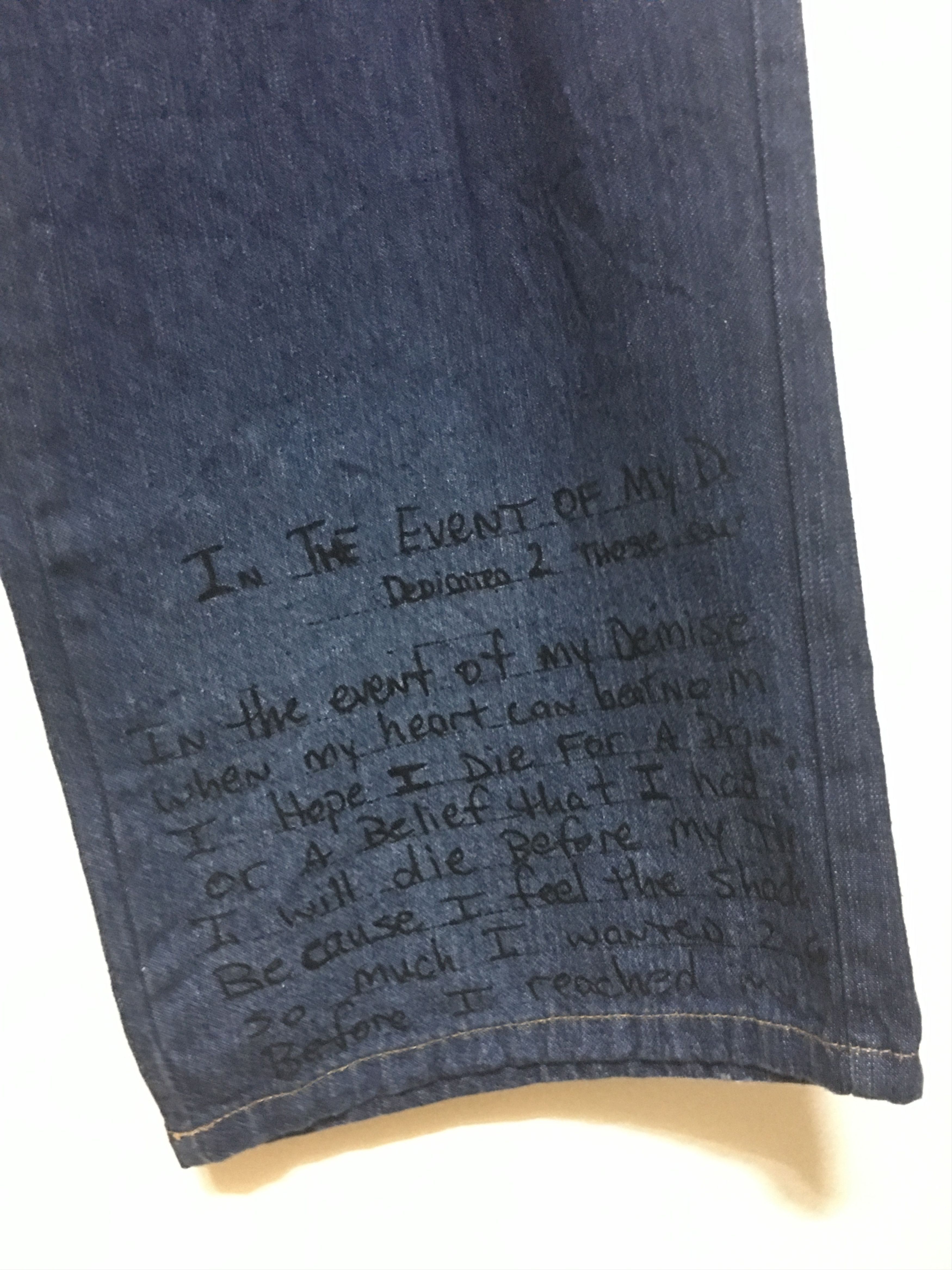 Makaveli Tupac Shakur Hip Hop Baggy Denim Design Spell Out logo Size US 37 - 5 Thumbnail