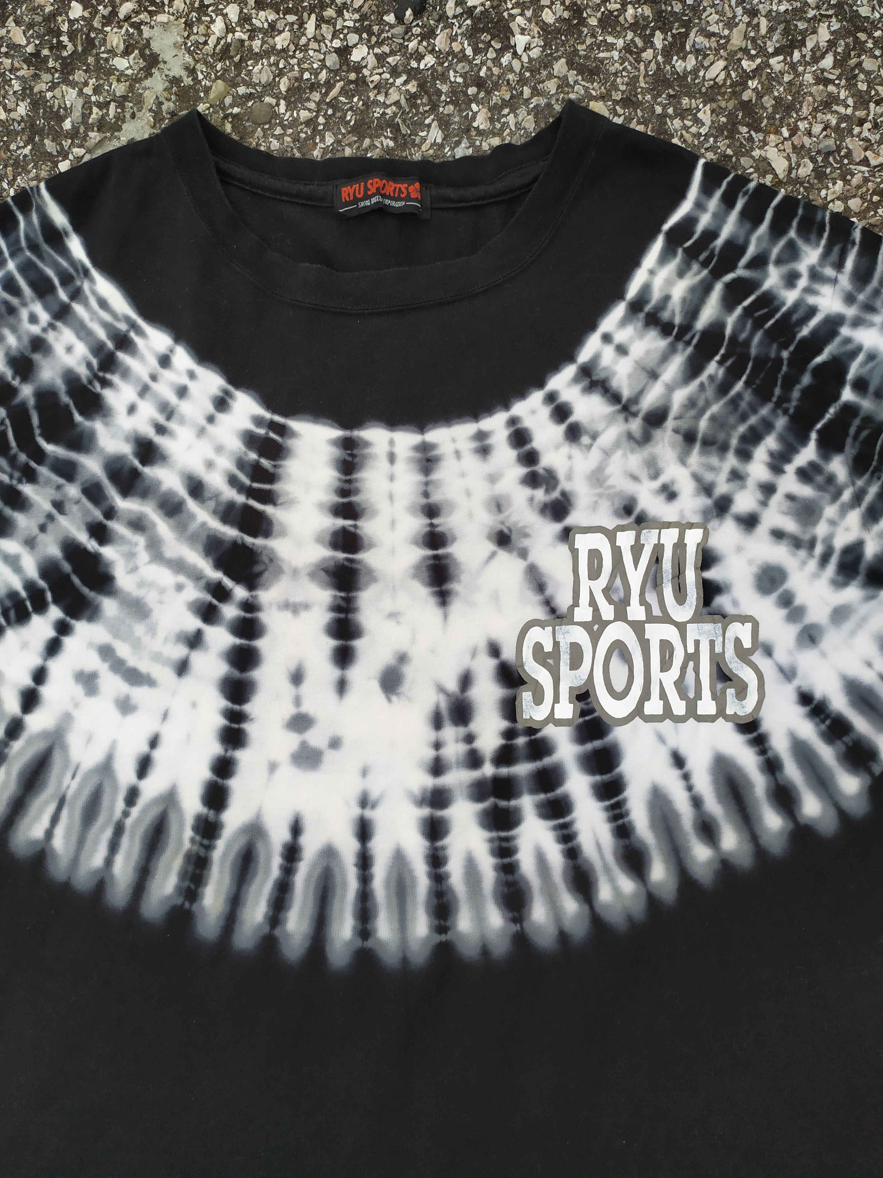 Japanese Brand RYU SPORTS Big Logo Printed White Tie Dye T-Shirt Size US M / EU 48-50 / 2 - 2 Thumbnail