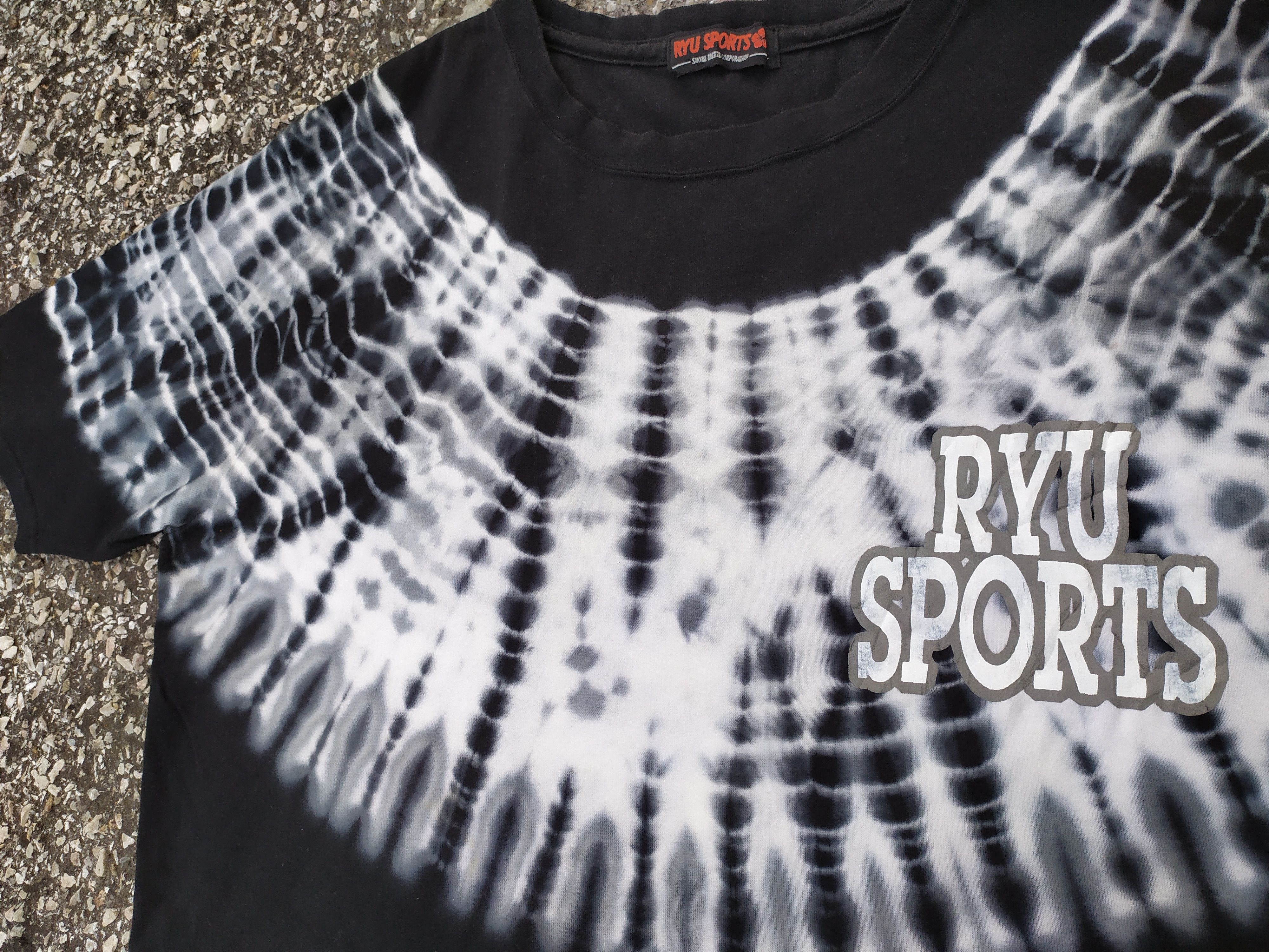 Japanese Brand RYU SPORTS Big Logo Printed White Tie Dye T-Shirt Size US M / EU 48-50 / 2 - 4 Thumbnail