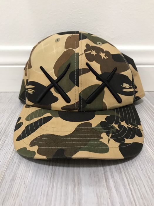 Bape Kaws x ABATHING Ape Fitted Baseball Cap Large | Grailed