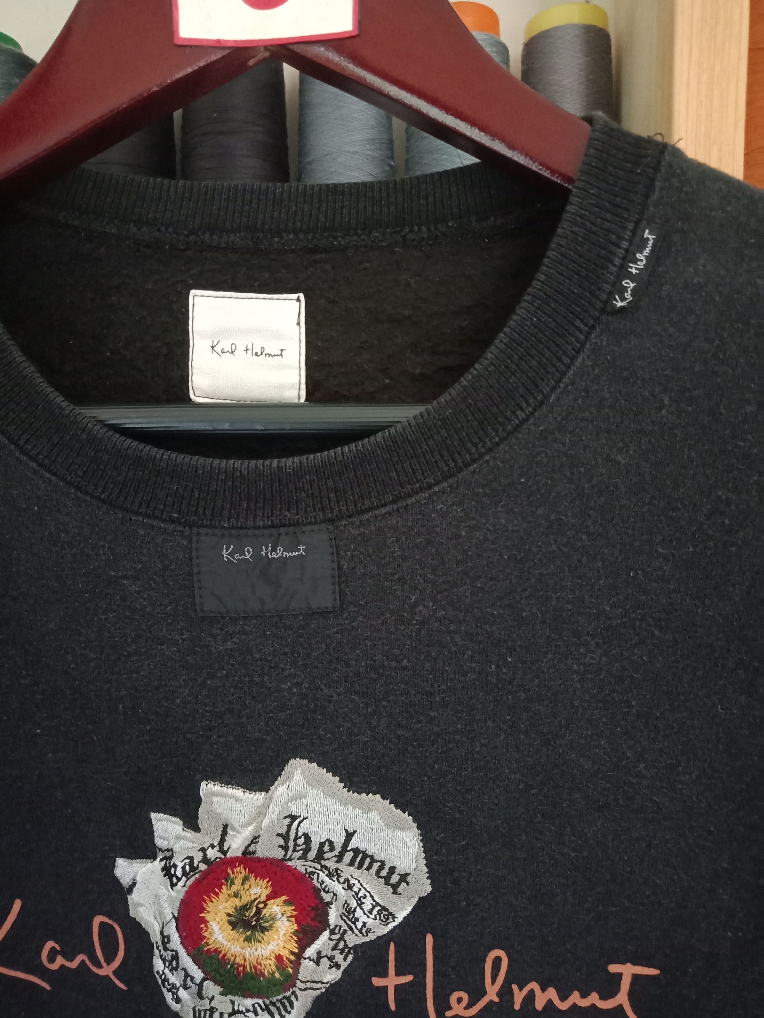 Karl Helmut Vintage Karl Helmut Sweatshirt Spellout Designer Sweater Size US L / EU 52-54 / 3 - 3 Thumbnail