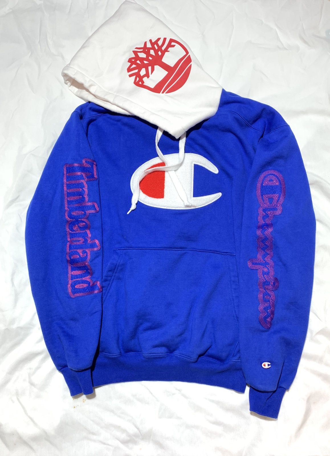 Champion x outlet timberland hoodie blue