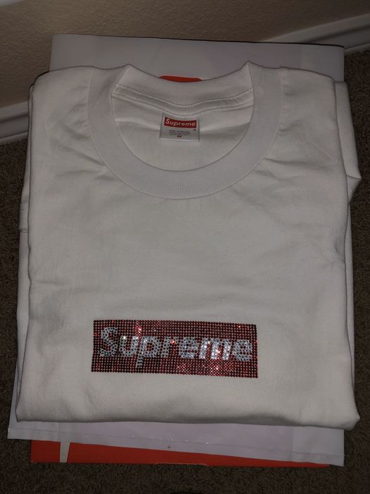 Supreme Swarovski Box Logo Tee Grailed