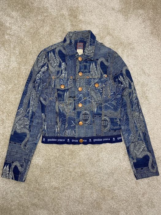 Jacquard Denim Trucker Jacket | Size 48