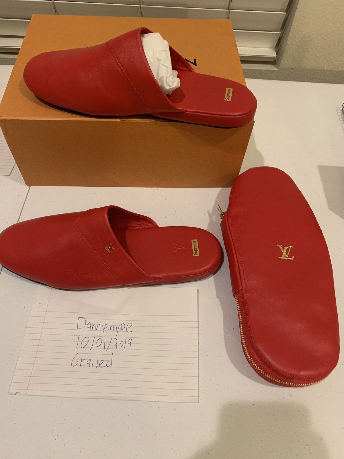 Louis Vuitton Hugh Slipper Supreme Red Men's - Sneakers - US