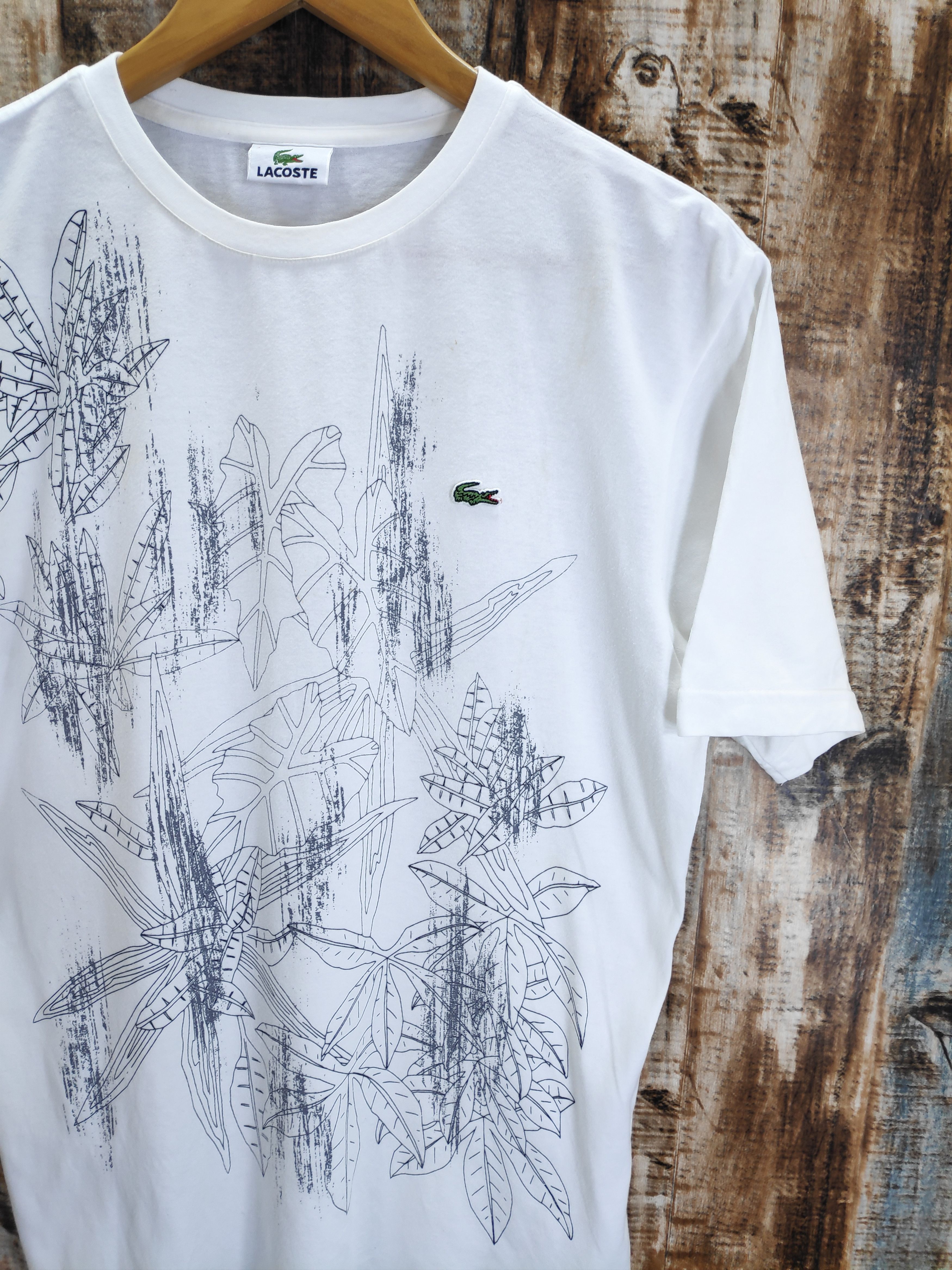 Lacoste × Vintage Lacoste Pop Art Leaves Shirt Style 90s Lacoste Paris Size US M / EU 48-50 / 2 - 2 Thumbnail